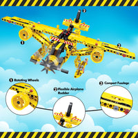 361 Piece 2-In-1 Flying Propeller Airplane & Dump Truck Model Construction Building Brick Block  EBM12