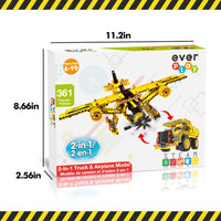 361 Piece 2-In-1 Flying Propeller Airplane & Dump Truck Model Construction Building Brick Block  EBM12