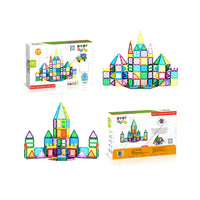 EverPlay 101pc Magnet Tile Building Blocks with Car Base Drawstring Carry Bag