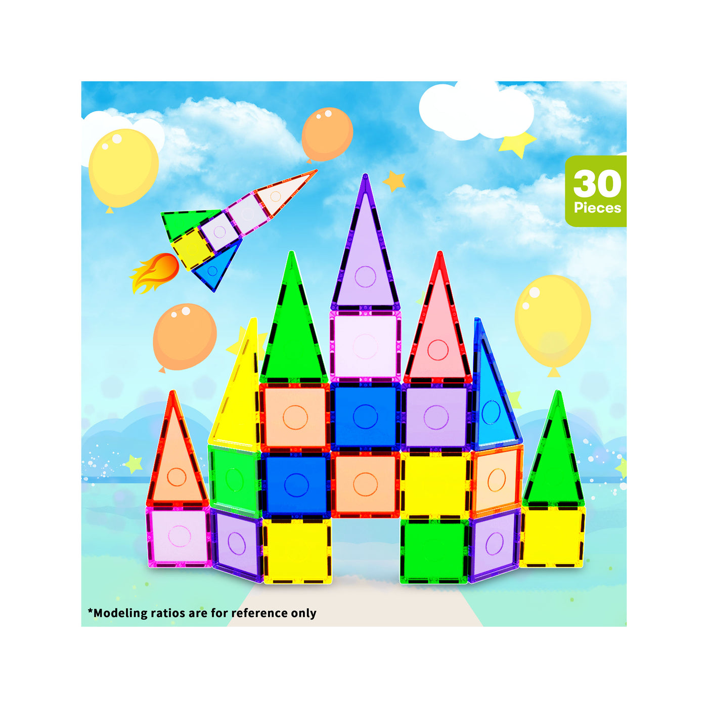 Everplay 30 Piece Magnetic Tile Set