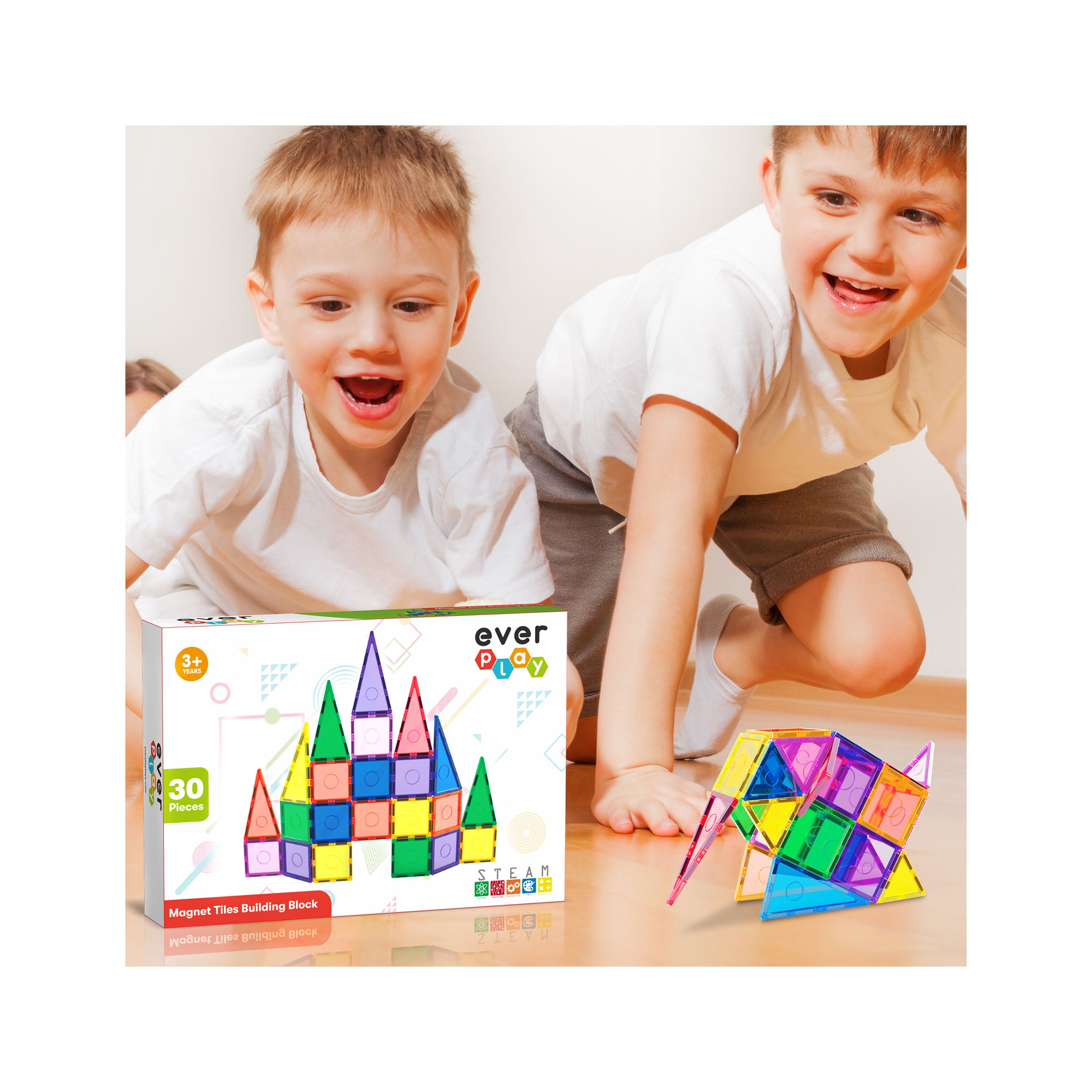 Everplay 30 Piece Magnetic Tile Set