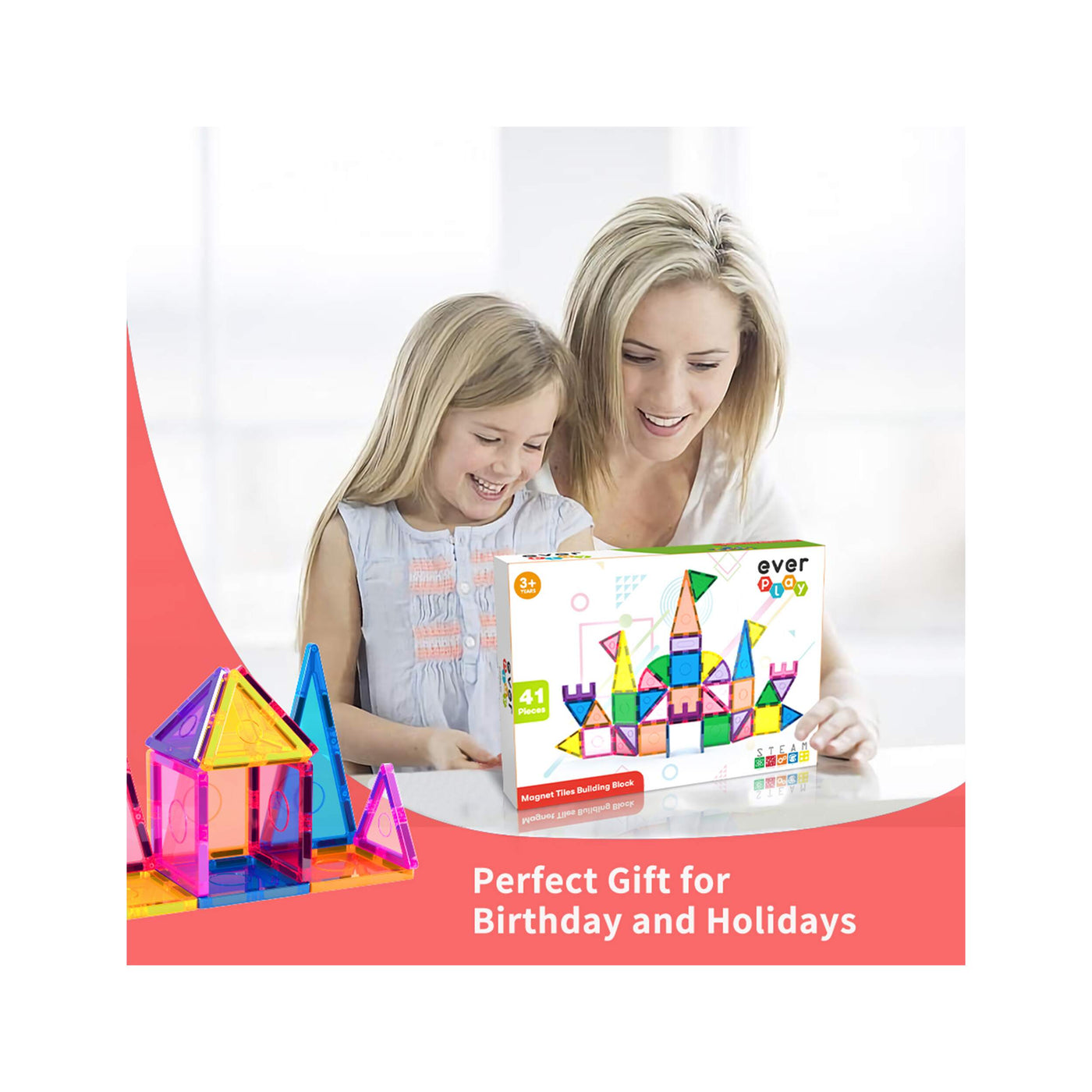 Everplay 41 Piece Magnetic Tile Set