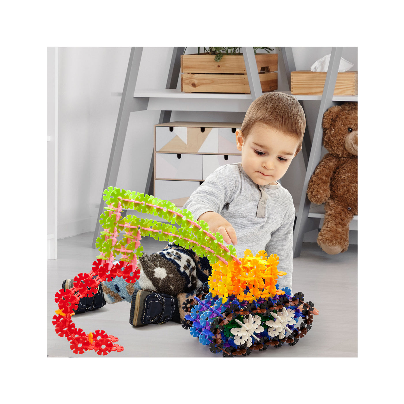 EverPlay 550 Piece Building Construction Toy Interlocking Chips