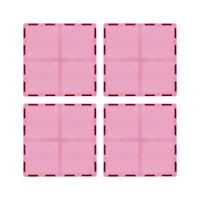 PicassoTiles 4 Piece 6" x 6" Pink Square Magnetic Tiles