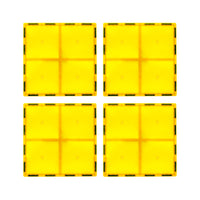 PicassoTiles 4 Piece 6" x 6" Yellow Square Magnetic Tiles