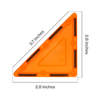 PicassoTiles 4 Piece Orange Right Triangle Magnetic Tiles