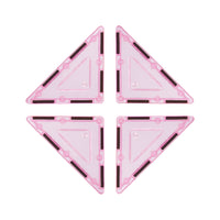 PicassoTiles 4 Piece Pink Right Triangle Magnetic Tiles