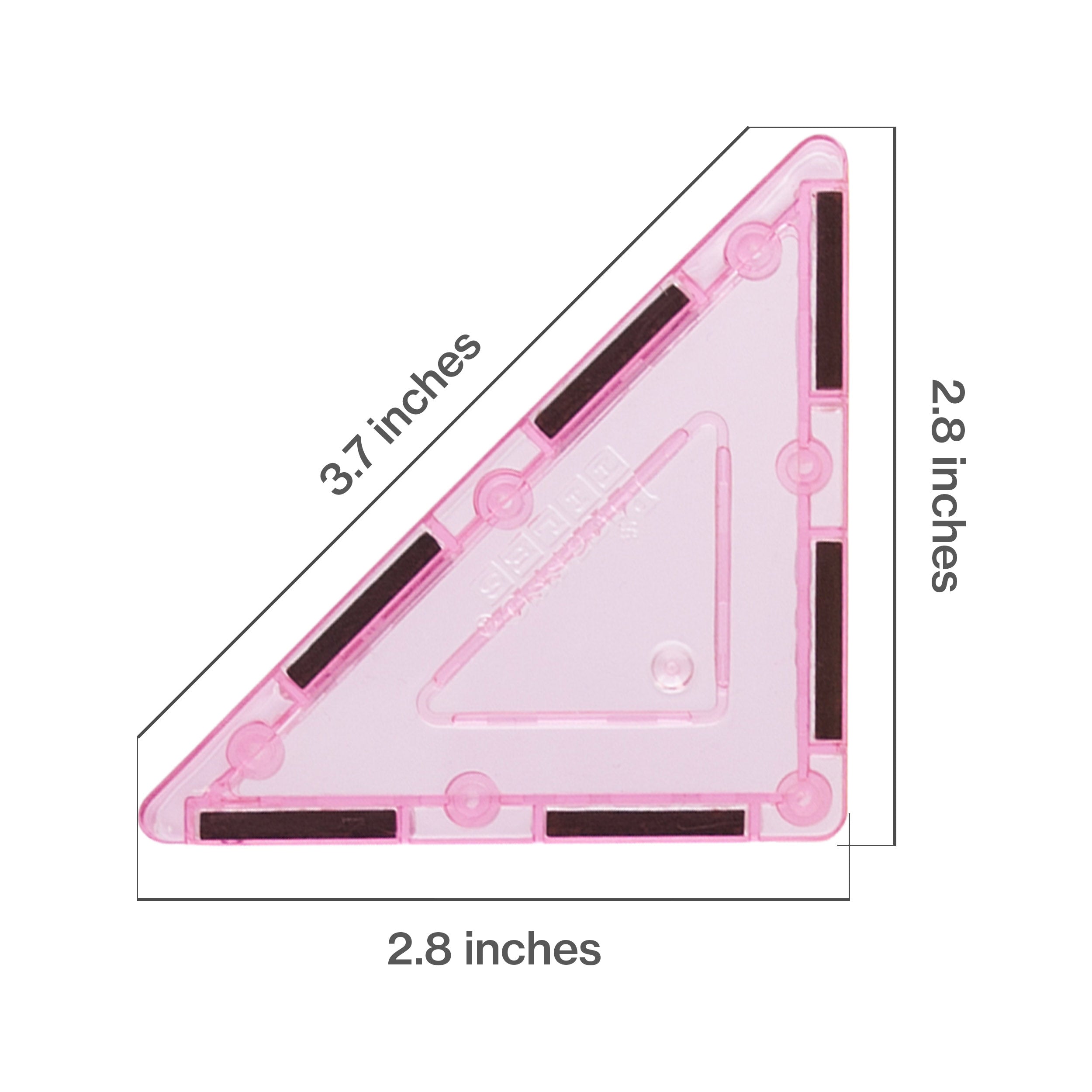 PicassoTiles 4 Piece Pink Right Triangle Magnetic Tiles