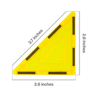 PicassoTiles 4 Piece Yellow Right Triangle Magnetic Tiles