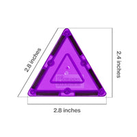 PicassoTiles 4 Piece Purple Small Triangle Magnetic Tiles
