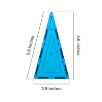 PicassoTiles 4 Piece Light Blue Tall Triangle Magnetic Tiles
