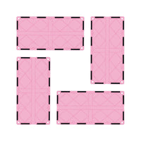 PicassoTiles 4 Piece Pink Race Car Track Long Magnetic Tiles