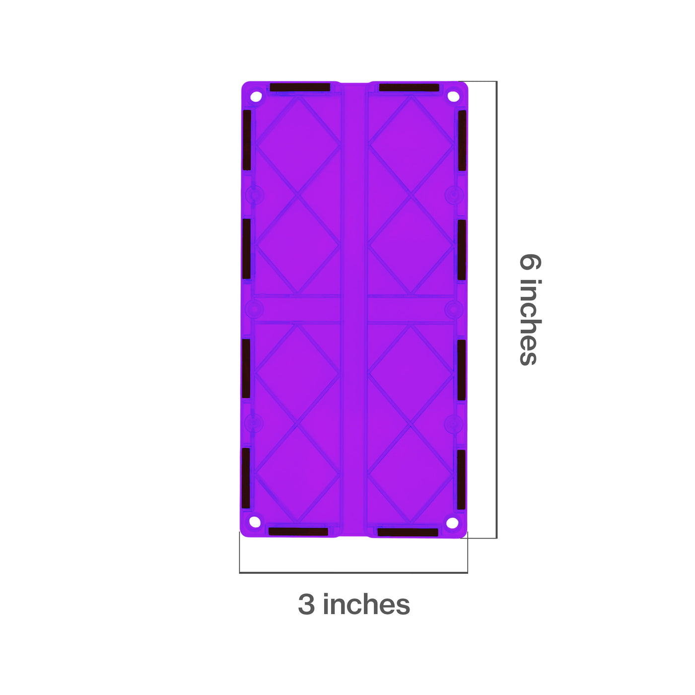 PicassoTiles 4 Piece Purple Race Car Track Long Magnetic Tiles