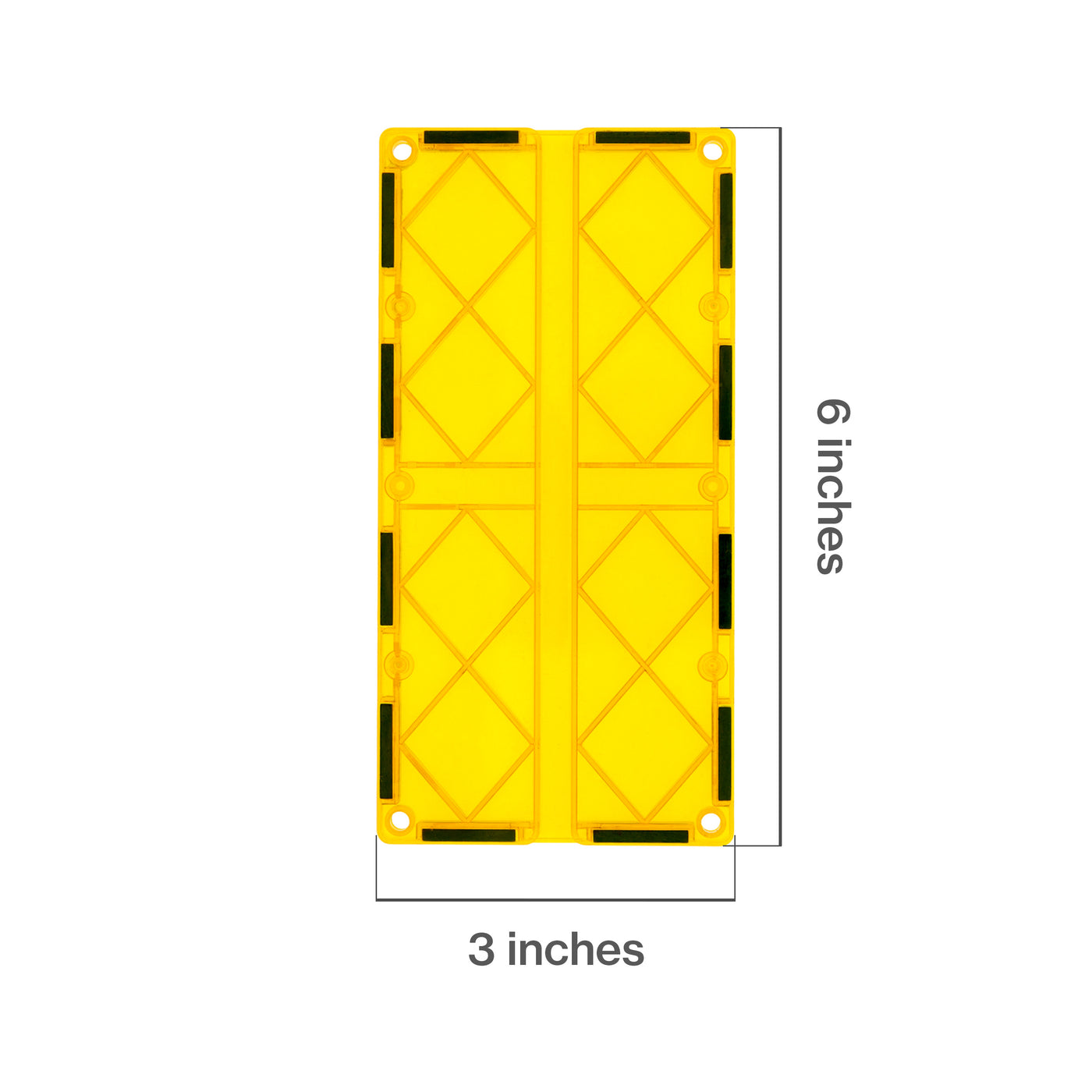 PicassoTiles 4 Piece Yellow Race Car Track Long Magnetic Tiles