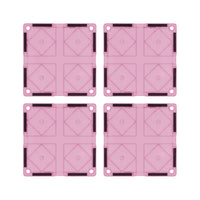 PicassoTiles 4 Piece Pink Race Car Track Short Magnetic Tiles