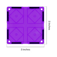 PicassoTiles 4 Piece Purple Race Car Track Short Magnetic Tiles