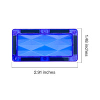 PicassoTiles 4 Piece Blue Rectangle Prism Surface Magnet Tiles