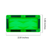 PicassoTiles 4 Piece Green Rectangle Prism Surface Magnet Tiles