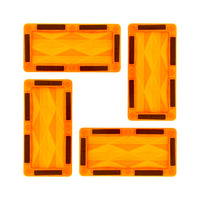 PicassoTiles 4 Piece Orange Rectangle Prism Surface Magnet Tiles