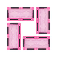 PicassoTiles 4 Piece Pink Rectangle Prism Surface Magnet Tiles