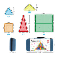 PicassoTiles Magnetic Tiles with Toy Carry Case - 101 Pieces