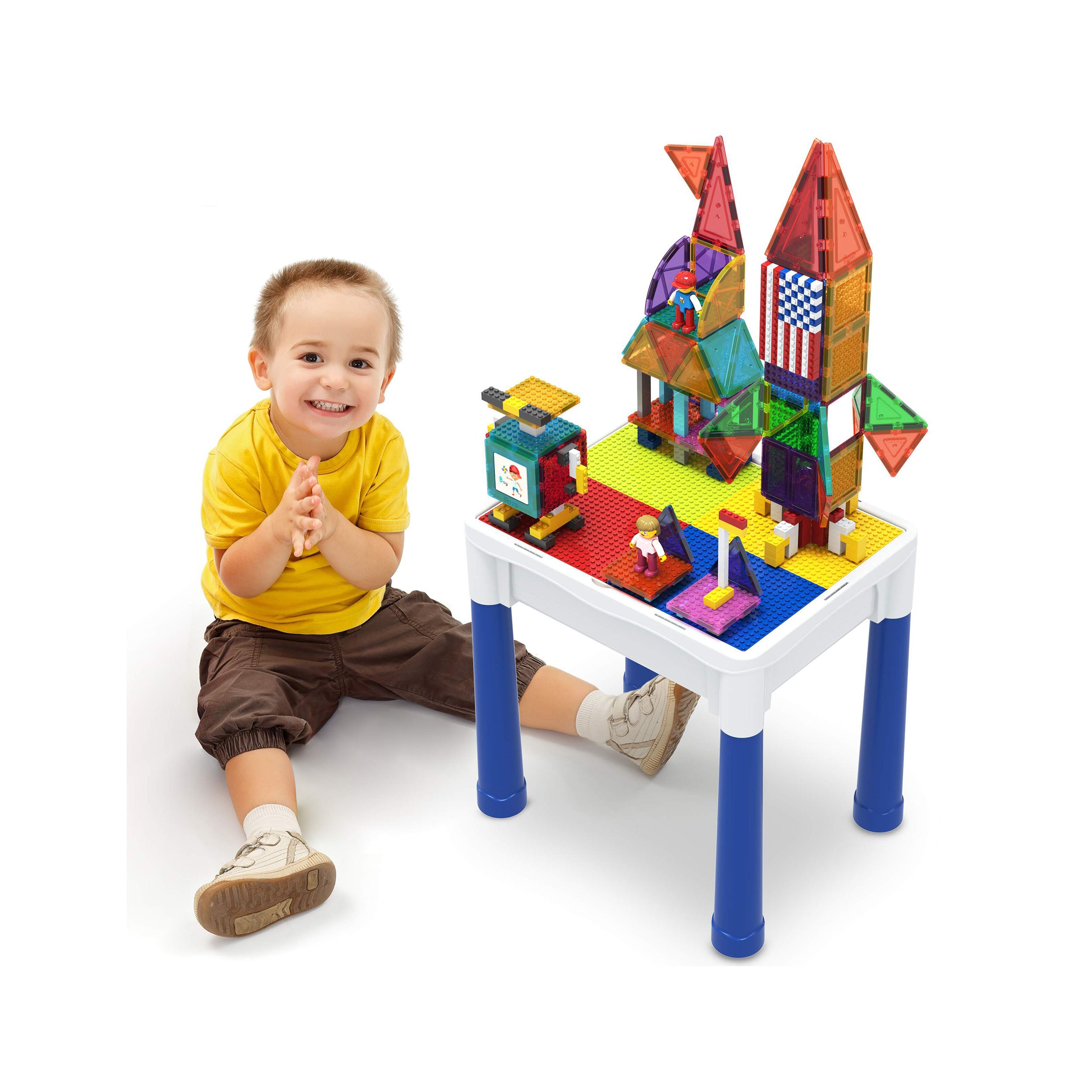 PicassoTiles 316pcs Building Brick Activity Play Table Set PicassoTiles