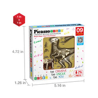 PicassoTiles Magnetic Fossil Dinosaur 3D Puzzle Cube Building Blocks