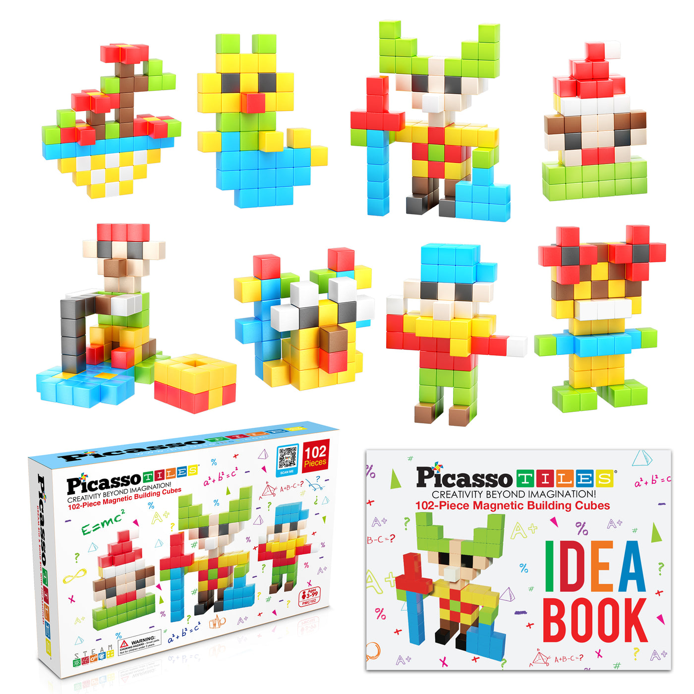 PicassoTiles 102pc Mini Pixel Puzzle Cube Set