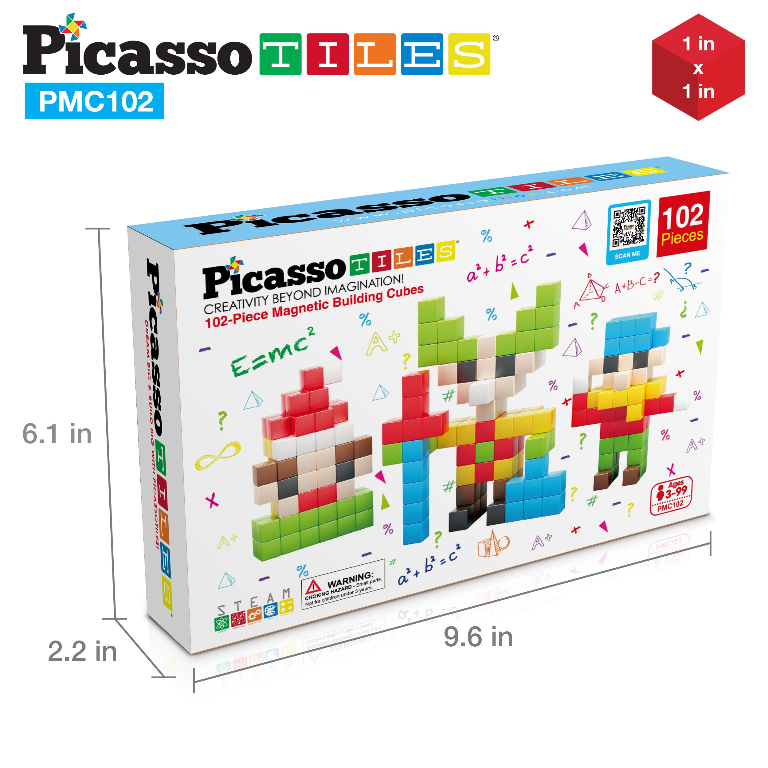 PicassoTiles 102pc Mini Pixel Puzzle Cube Set