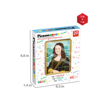 PicassoTiles 20pc 1" Magnetic Puzzle Cubes Famous World  Paintings