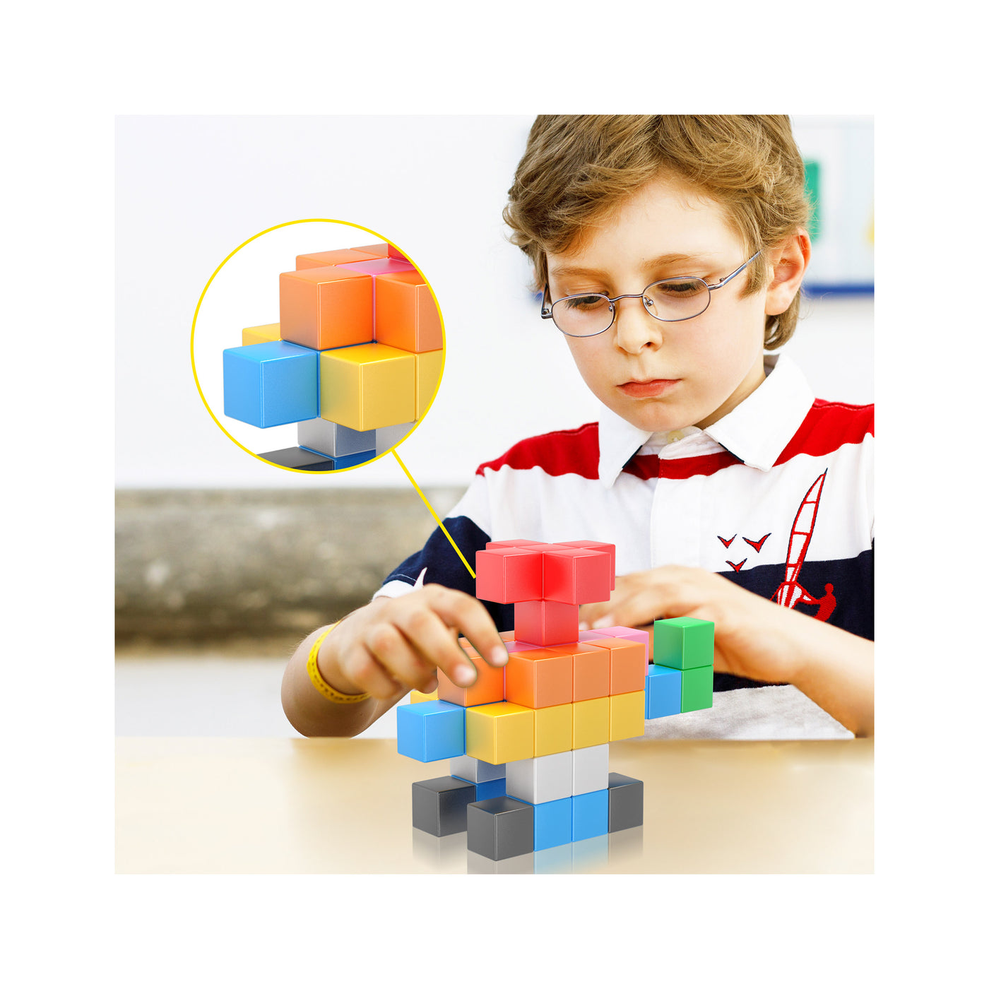 PicassoTiles Magnet Cube Building Blocks 54 Pieces 1.2" 3CM Set