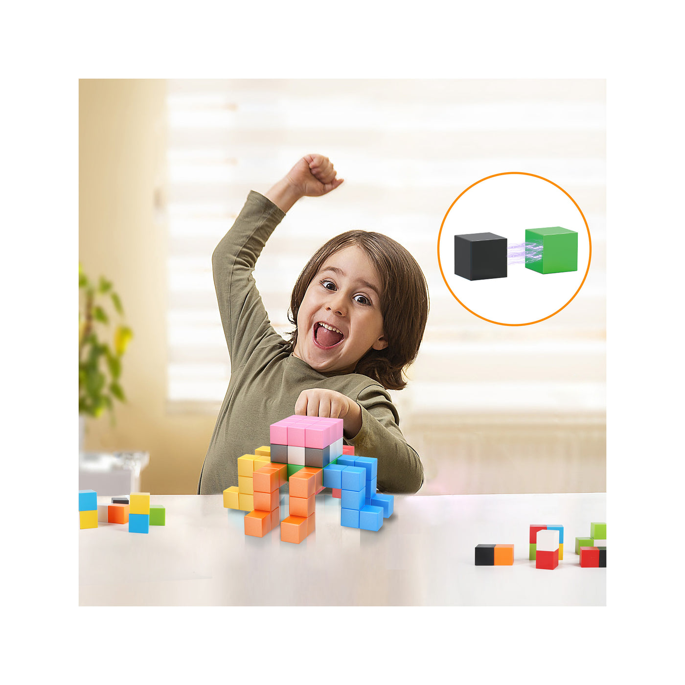 PicassoTiles Magnet Cube Building Blocks 80 Pieces 1.2" 3CM Set