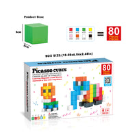 PicassoTiles Magnet Cube Building Blocks 80 Pieces 1.2" 3CM Set