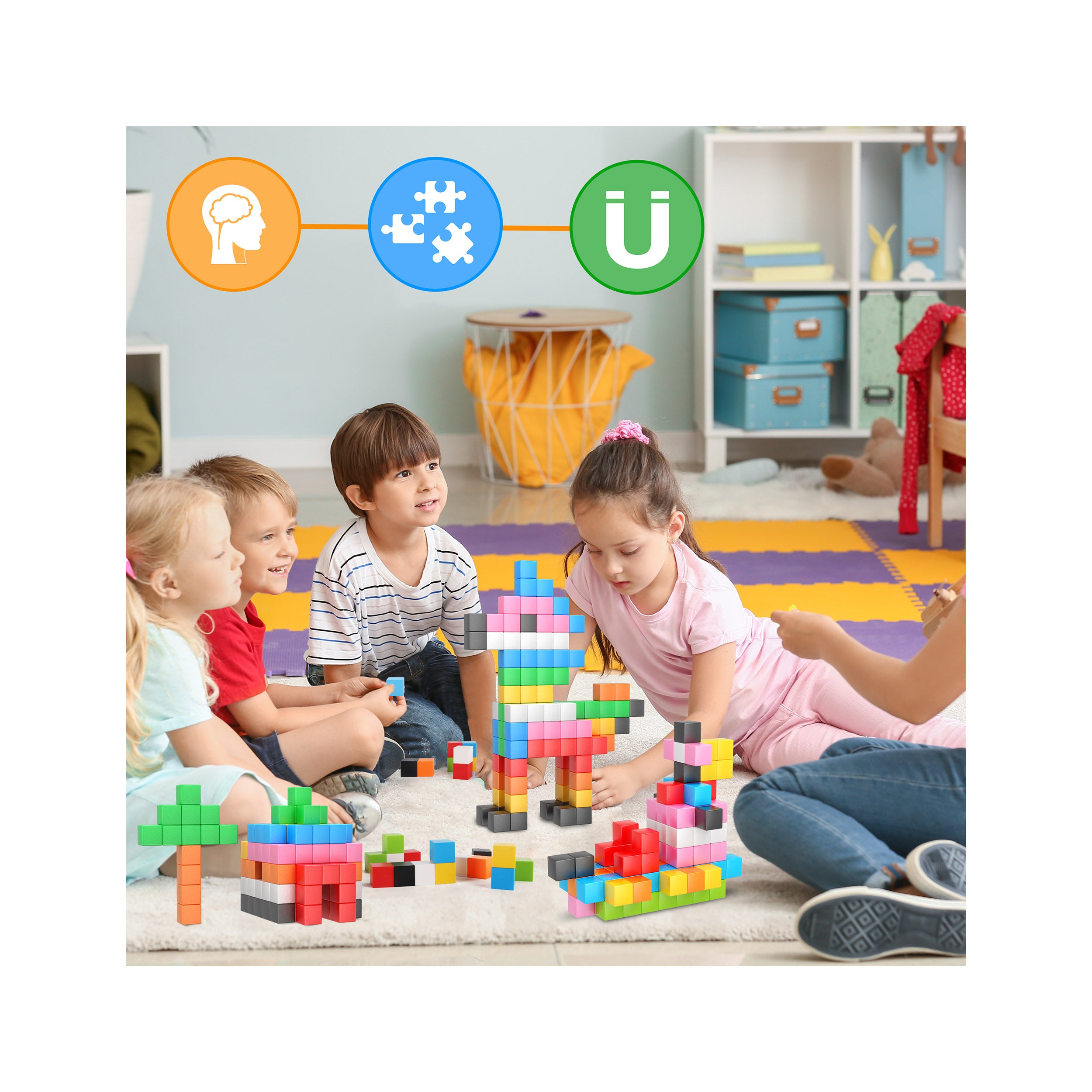 PicassoTiles Magnet Cube Building Blocks 108 Pieces