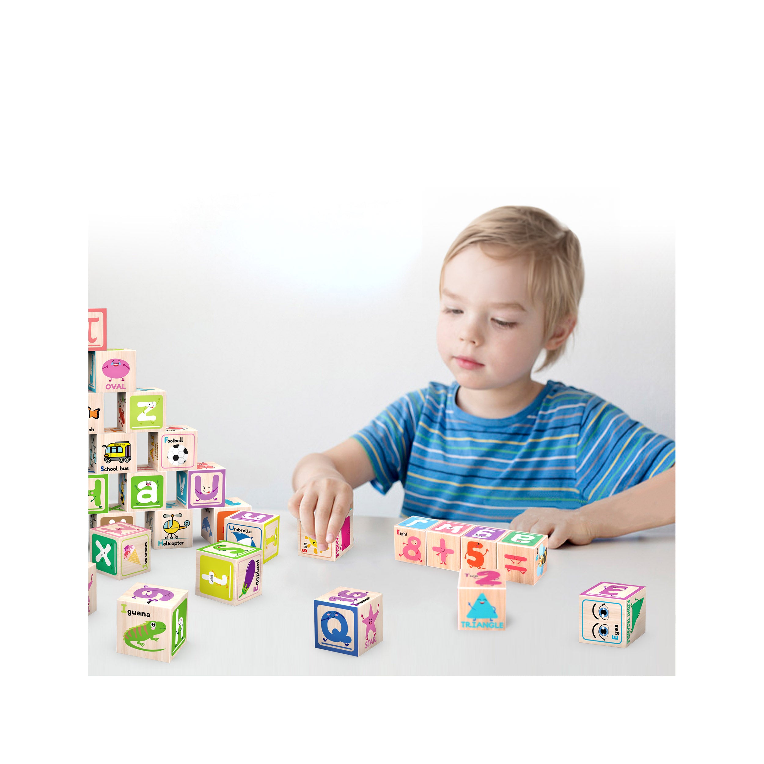 PicassoTiles 36 Piece Magnetic Cubes Alphabet & Numbers