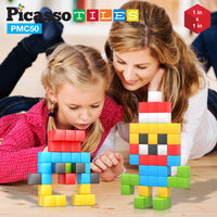 PicassoTiles 50PC Pixel Magnetic Puzzle Cube Set