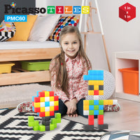 PicassoTiles 60pc Magnetic Puzzle Cubes
