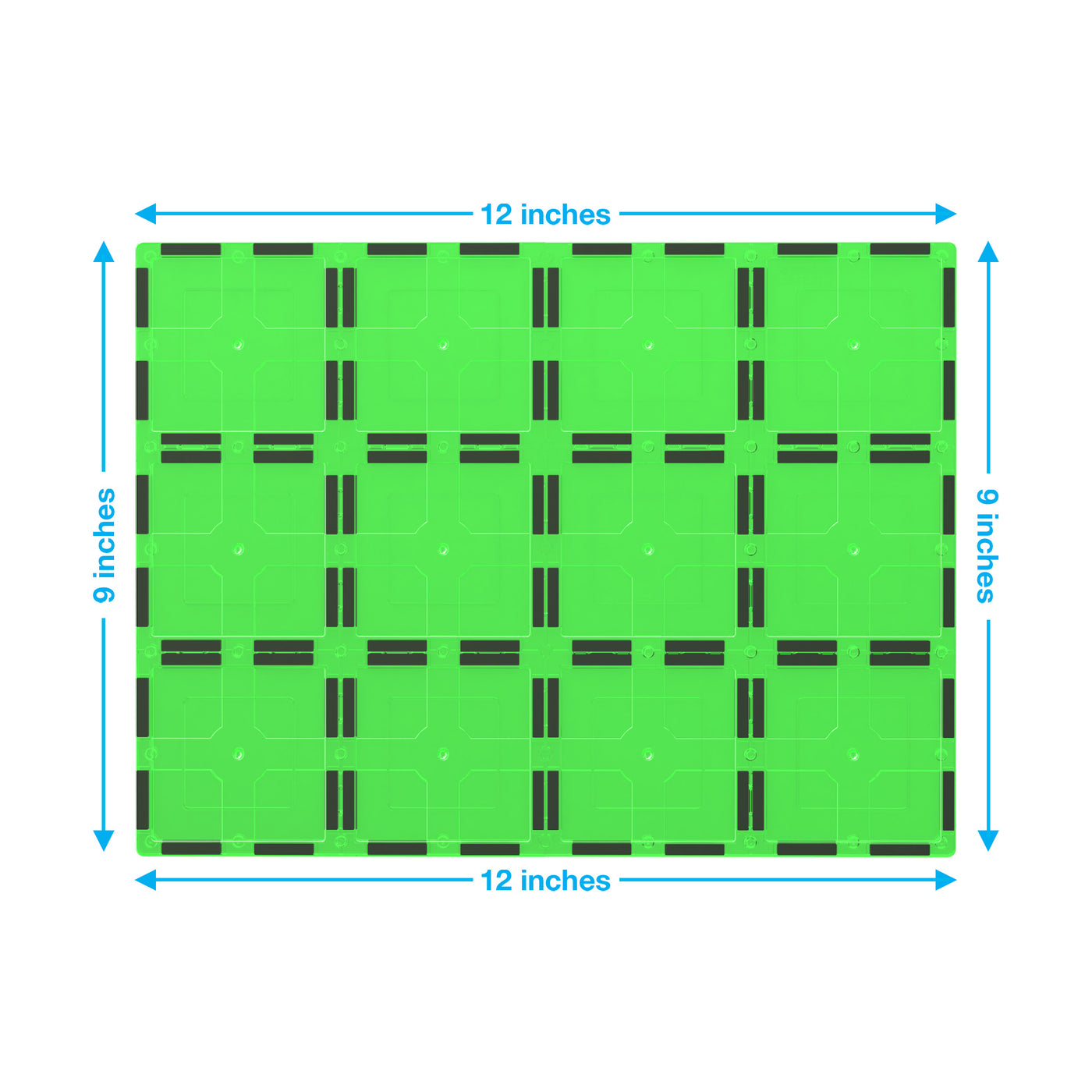 PicassoTiles Big Magnetic Tile Stabilizer Base - 2 Pieces