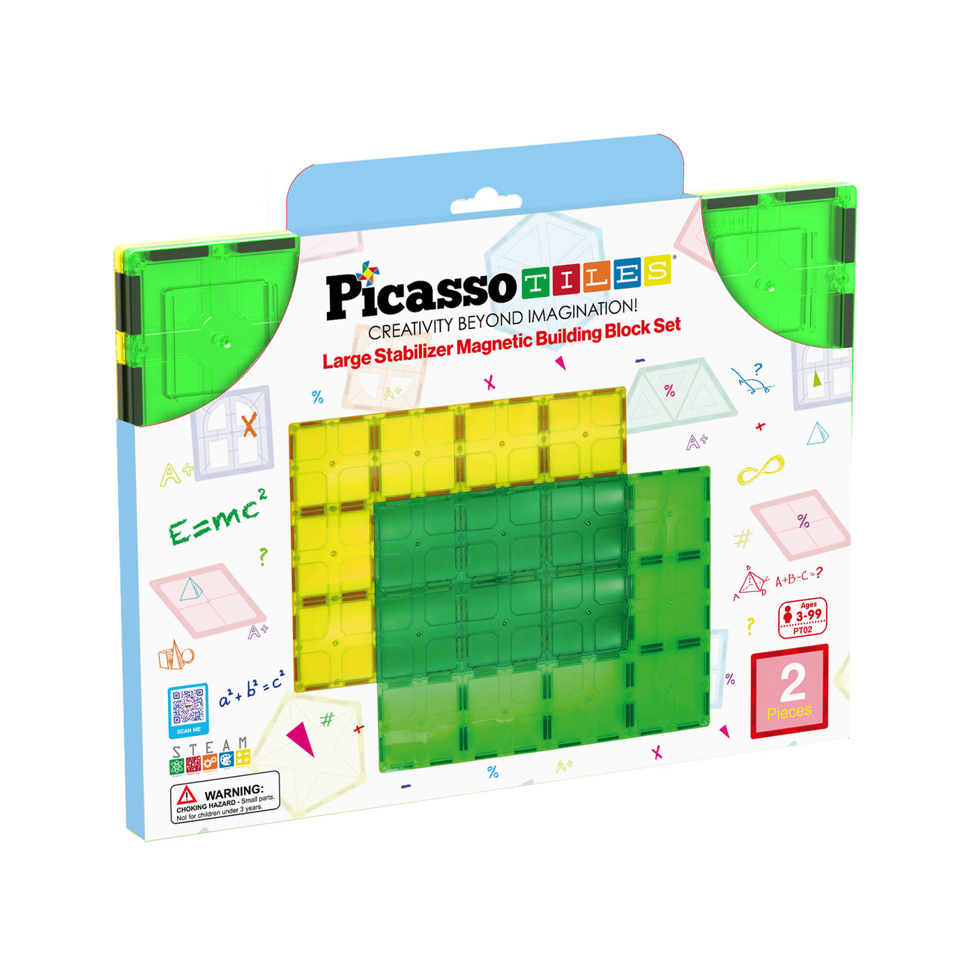 PicassoTiles Big Magnetic Tile Stabilizer Base - 2 Pieces