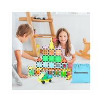 PicassoTiles 61-Piece Magnetic Building Blocks Set  STEM Toy with Storage Bag