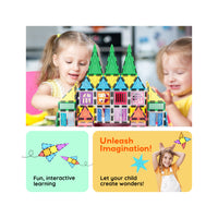 PicassoTiles 61-Piece Magnetic Building Blocks Set  STEM Toy with Storage Bag