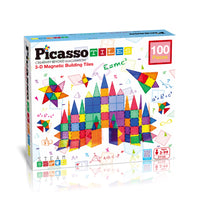 PicassoTiles 100 Classic Piece Magnet Building Tiles