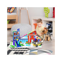 PicassoTiles Imaginative Magnet Tile Cityscape Set with Adhesive Backings