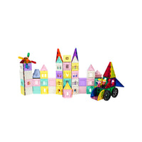 PicassoTiles Magnetic Tile Castle Set with Action Figures & Enhancements