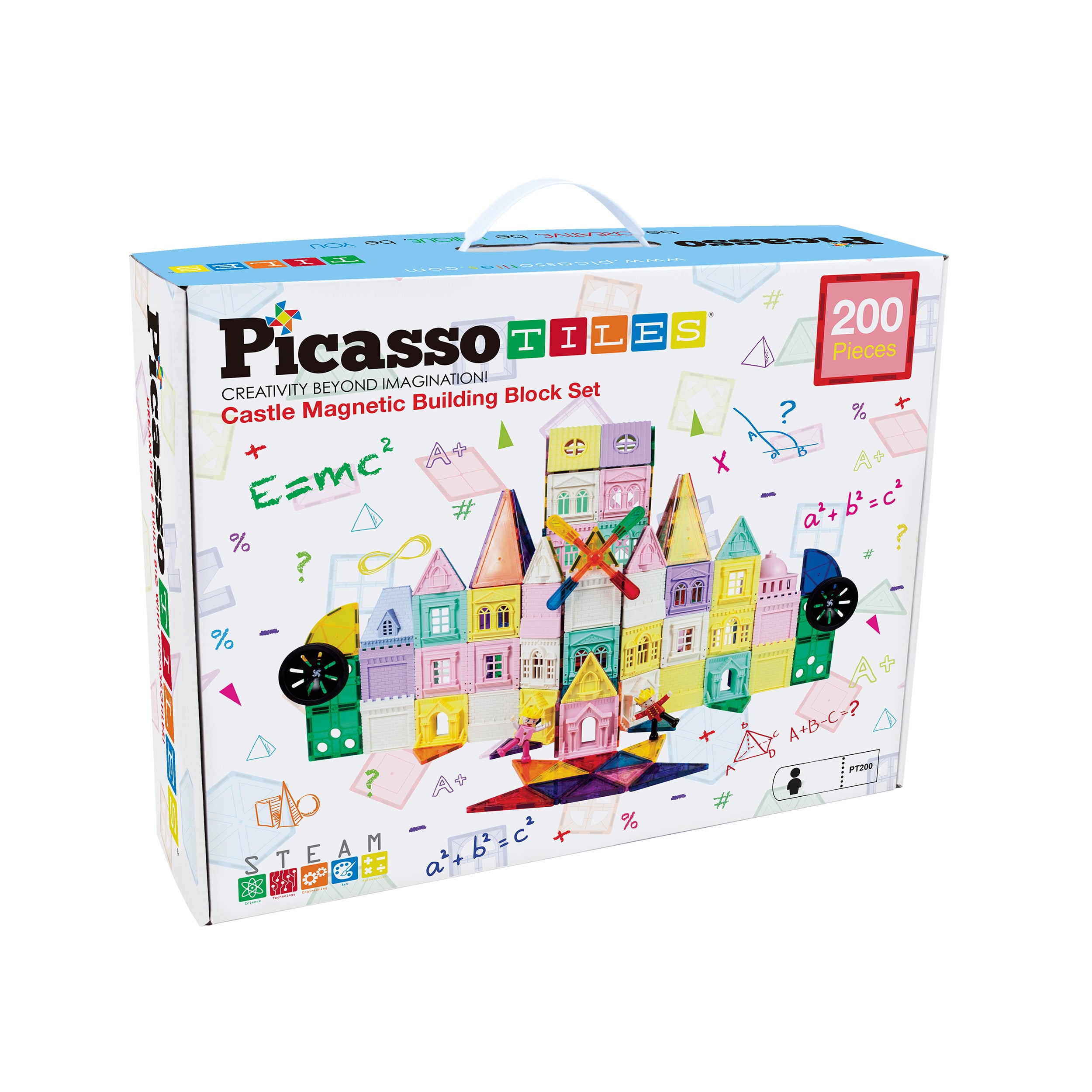 PicassoTiles Magnetic Tile Castle Set with Action Figures & Enhancements