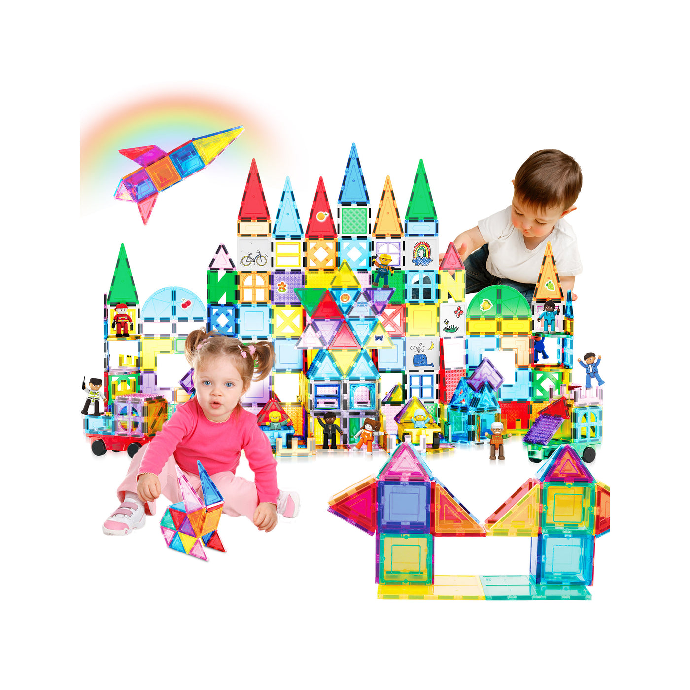 PicassoTiles Extensive 350 Piece Master Builder Magnetic Building Block Set