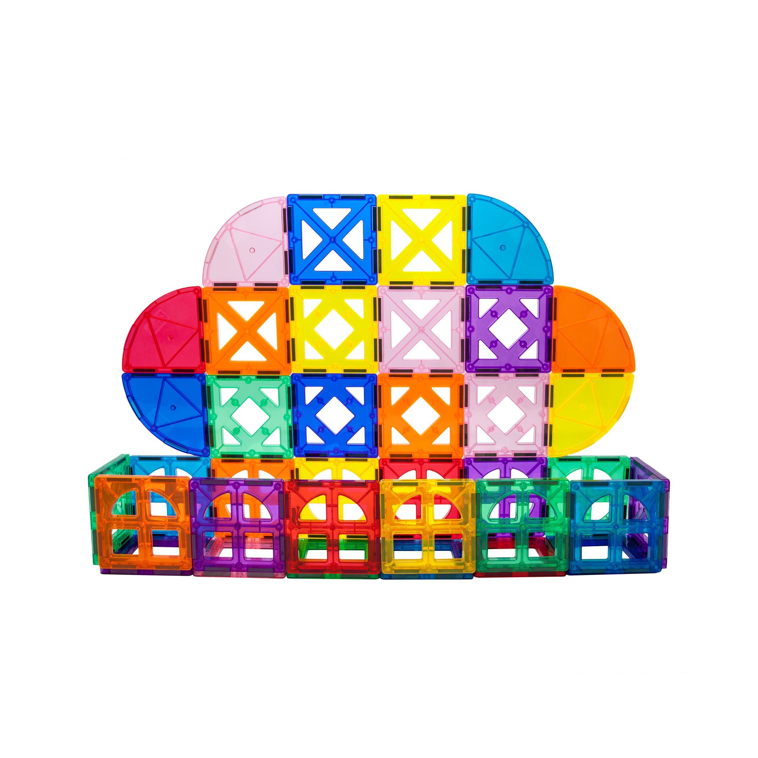 PicassoTiles Magnetic Building Tile Quarter Round and Window Set - 36 Pieces