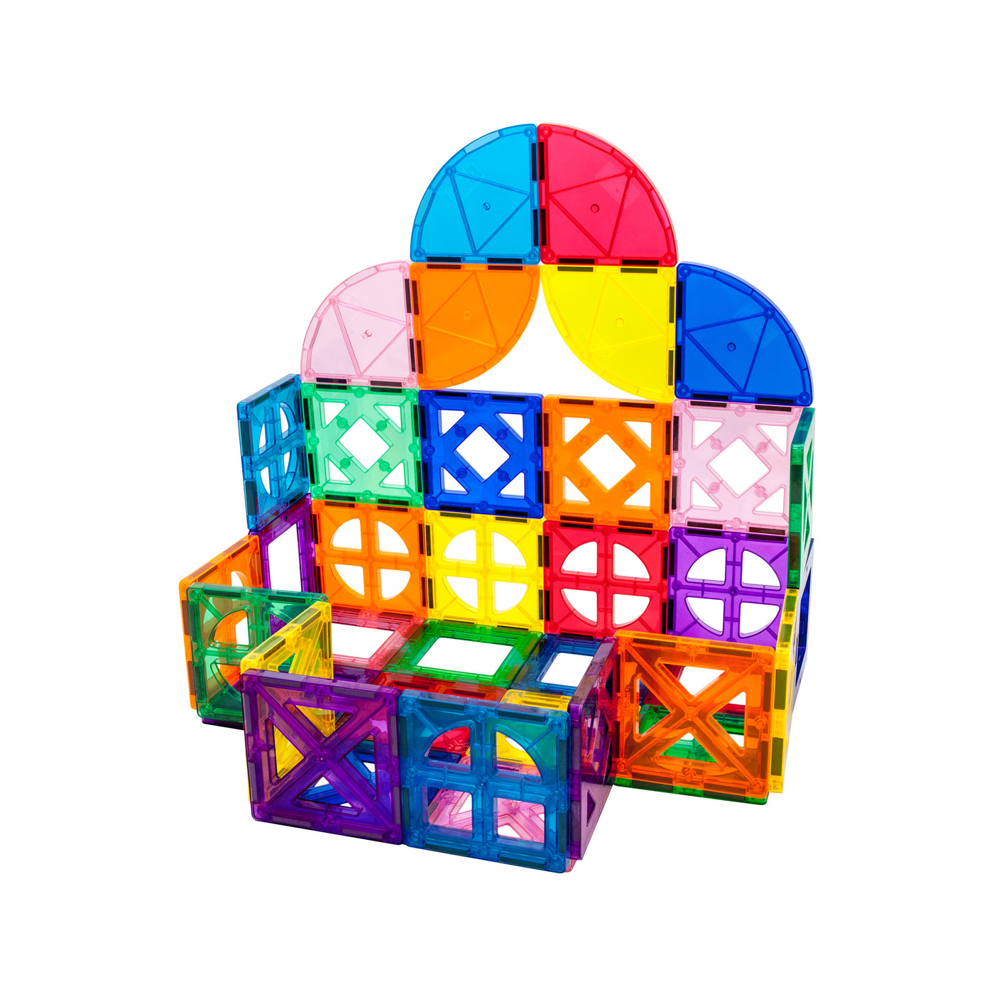 PicassoTiles Magnetic Building Tile Quarter Round and Window Set - 36 Pieces