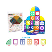 PicassoTiles Magnetic Building Tile Quarter Round and Window Set - 36 Pieces