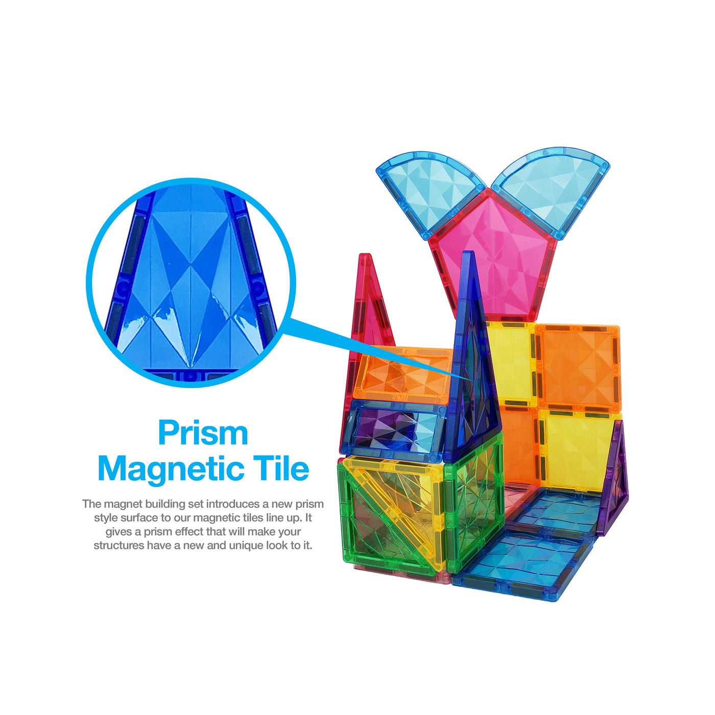 PicassoTiles 41pc Prism Magnetic Building Block Set